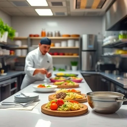 A close-up, beautifully lit composition of fresh, vibrant, organic ingredients, such as hand-picked heirloom tomatoes on a wooden board next to sprigs of fresh rosemary and sea salt crystals.